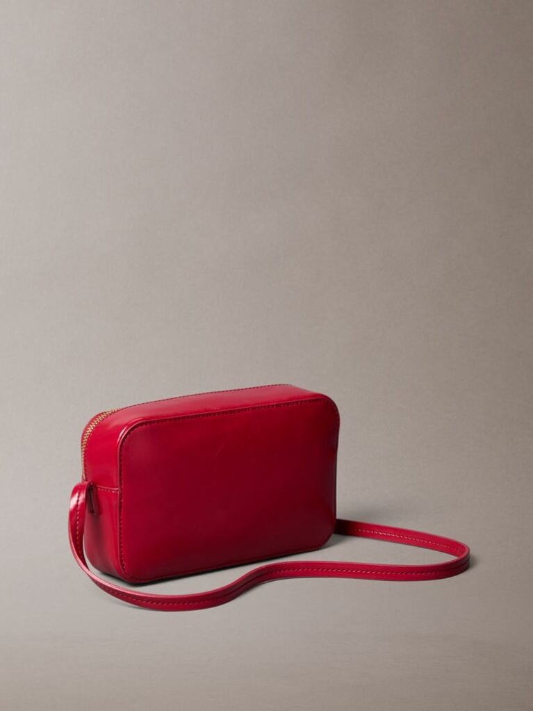 Rosu Geanta Crossbody Cu Logo Din Folie Lucioasa  Femei