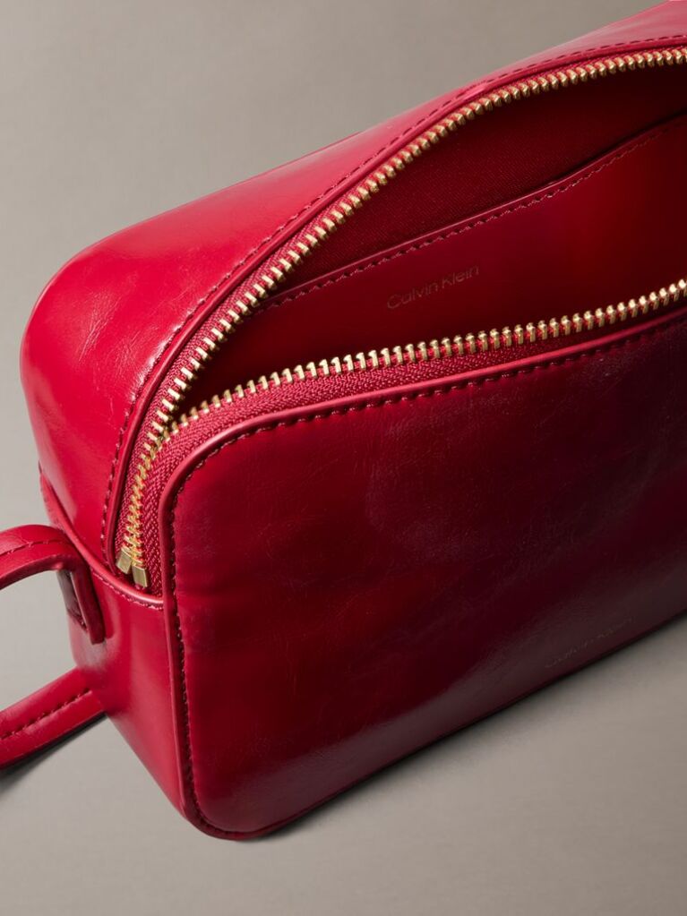 Rosu Geanta Crossbody Cu Logo Din Folie Lucioasa  Femei