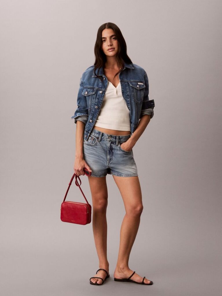 Rosu Geanta Crossbody Cu Logo Din Folie Lucioasa  Femei
