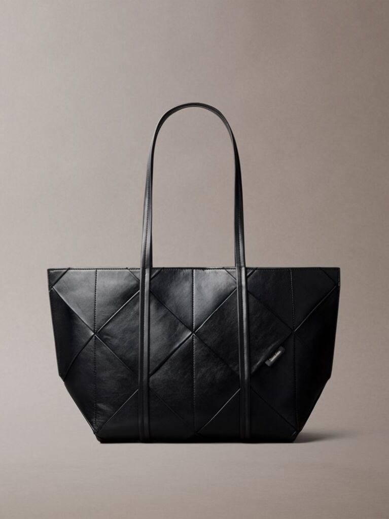 Negru Geanta Tote Din Material Impletit Cu Emblema  Femei
