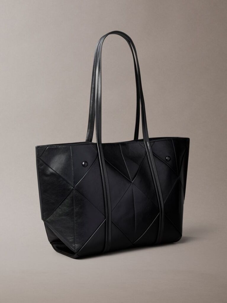 Negru Geanta Tote Din Material Impletit Cu Emblema  Femei