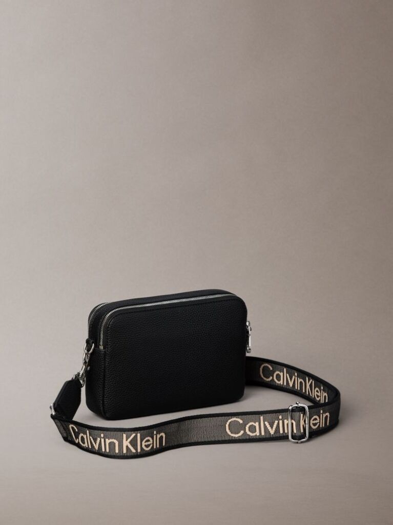 Negru Geanta Crossbody Cu 2 Barete Si Logo  Femei