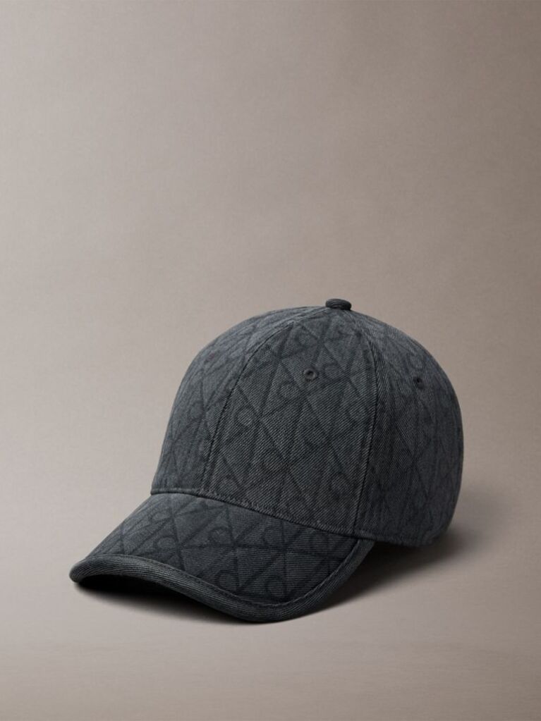 Grey Burnout Emblem Logo Denim Cap  Women
