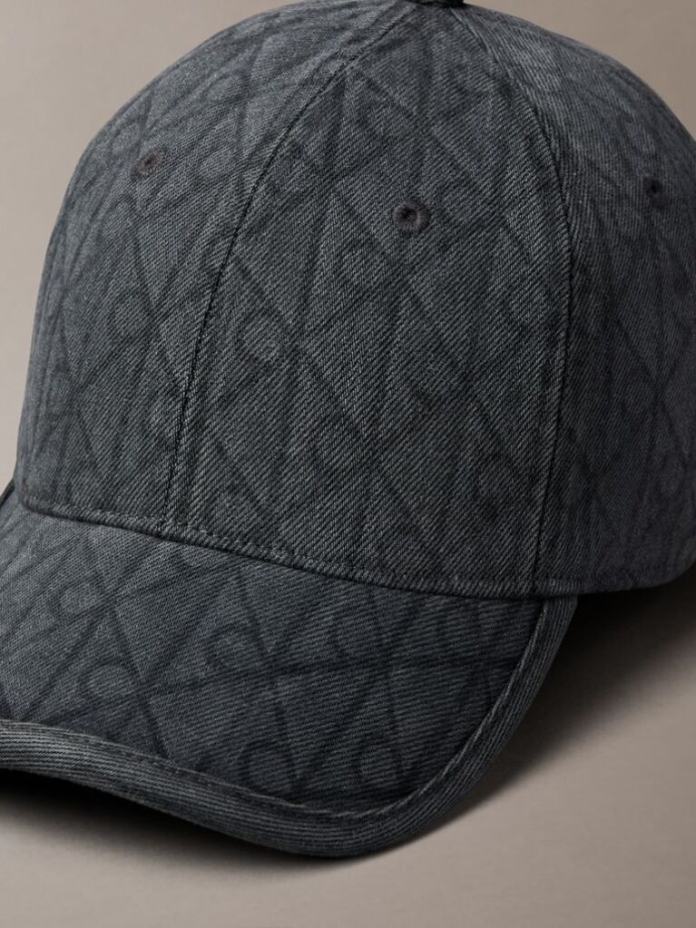 Grey Burnout Emblem Logo Denim Cap  Women