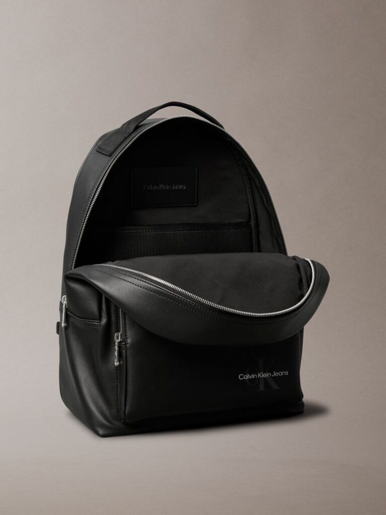 Black Logo Backpack  Men