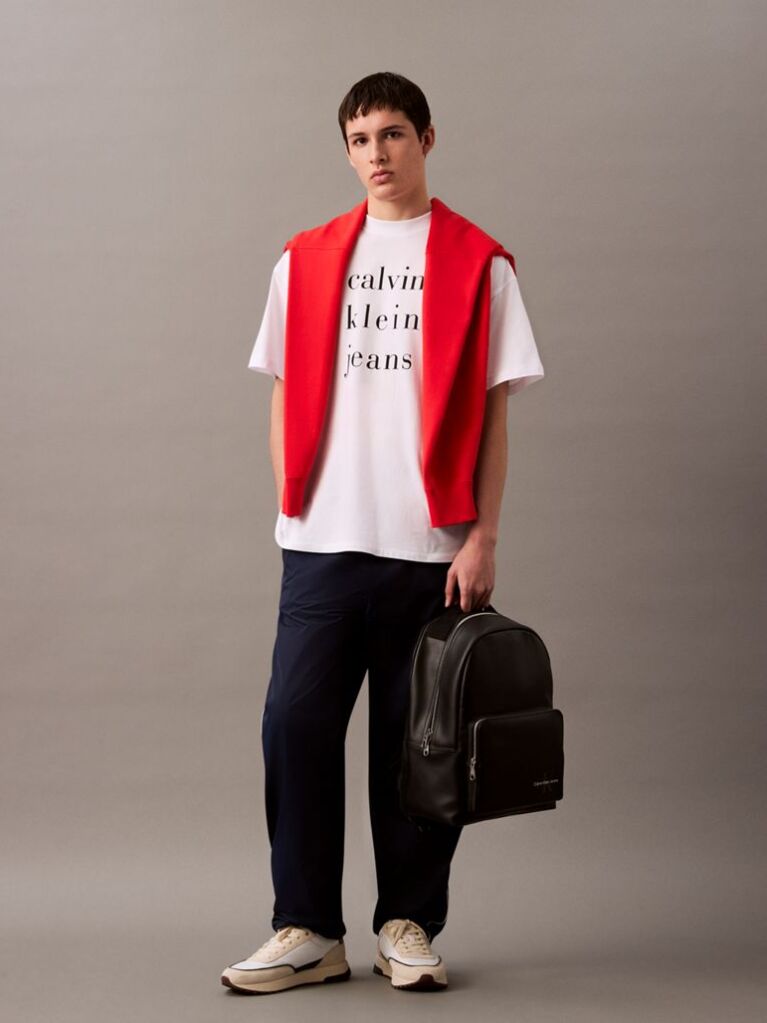 Black Logo Backpack  Men