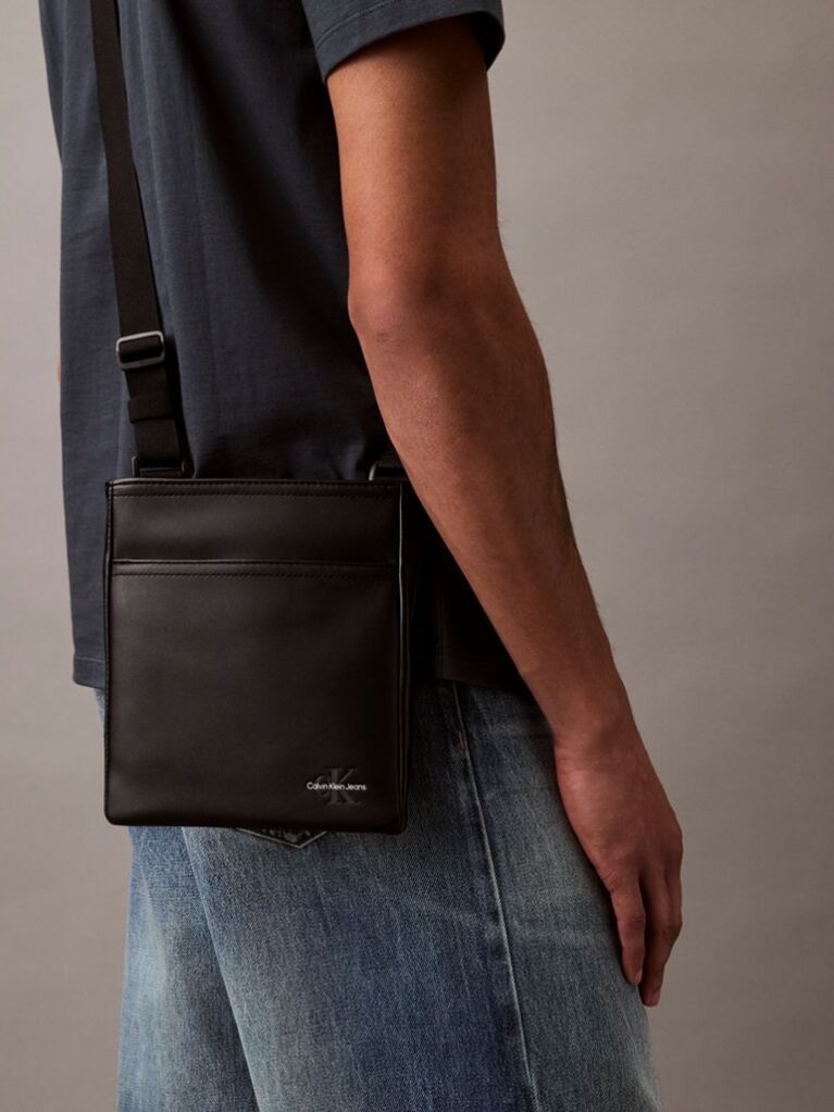 Black Logo Crossbody Bag  Men