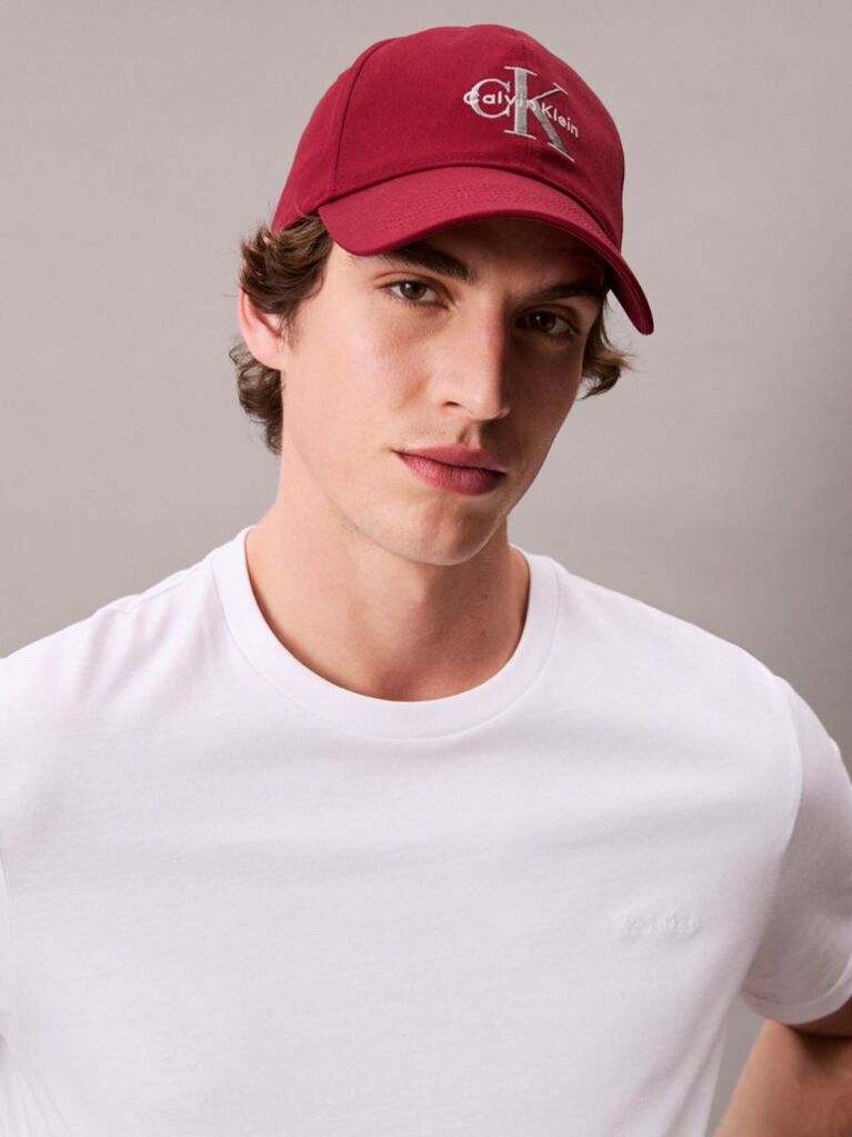 Rosu Sapca Baseball Cu Logo Monogram Brodat  Barbati