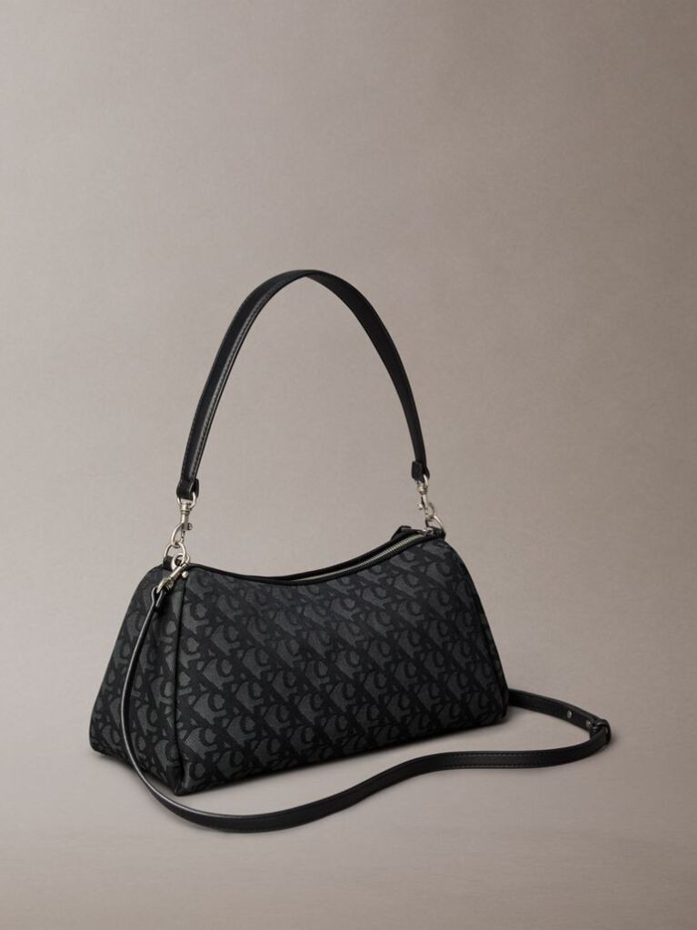 Negru Geanta De Umar Jacquard Cu Logo  Femei