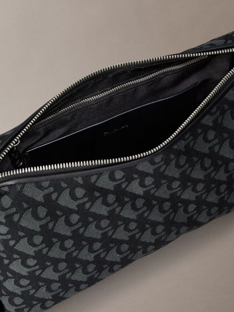 Negru Geanta De Umar Jacquard Cu Logo  Femei