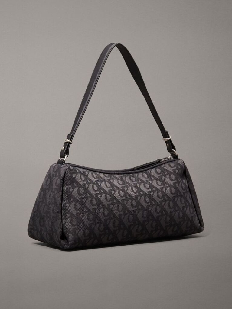 Negru Geanta De Umar Jacquard Cu Logo  Femei