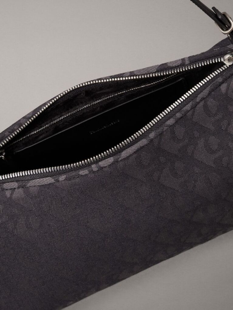 Negru Geanta De Umar Jacquard Cu Logo  Femei