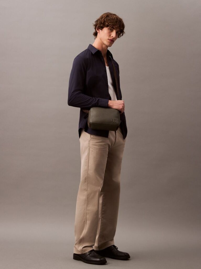 Albastru Camasa Slim Din Material Elastic Cu Nasturi  Barbati