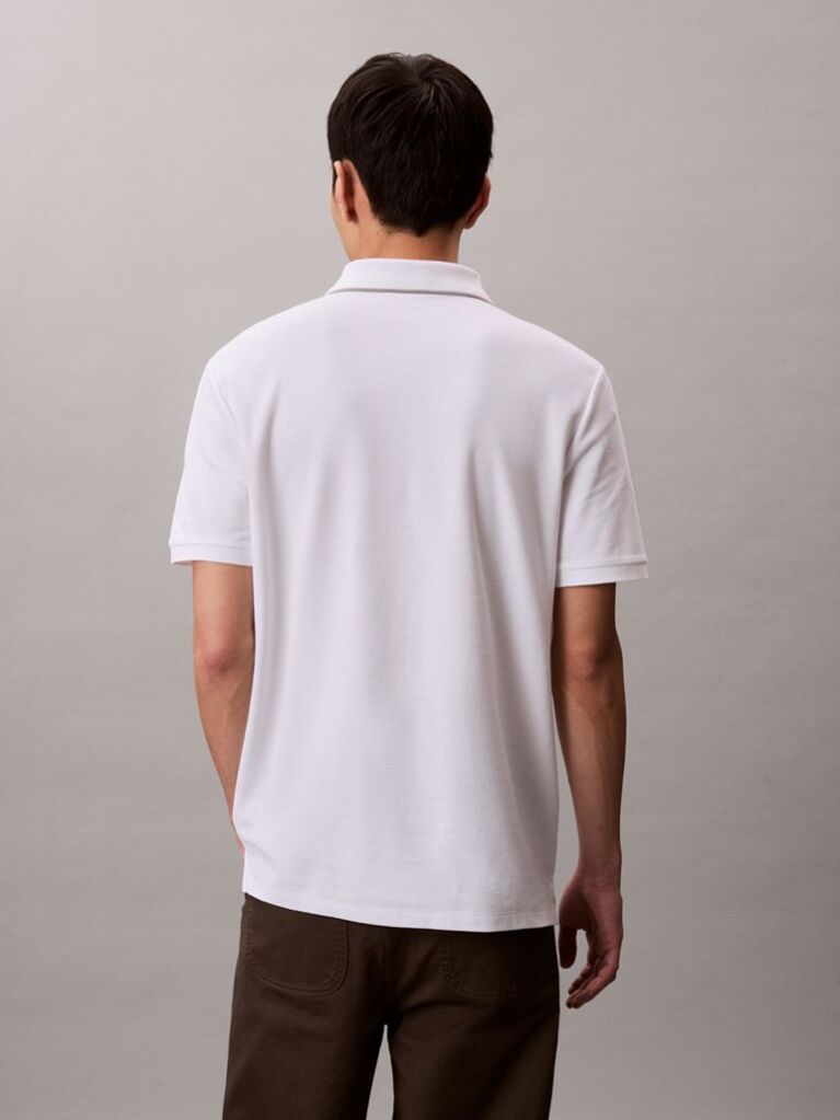 White Piqué Tipping Polo Shirt  Men