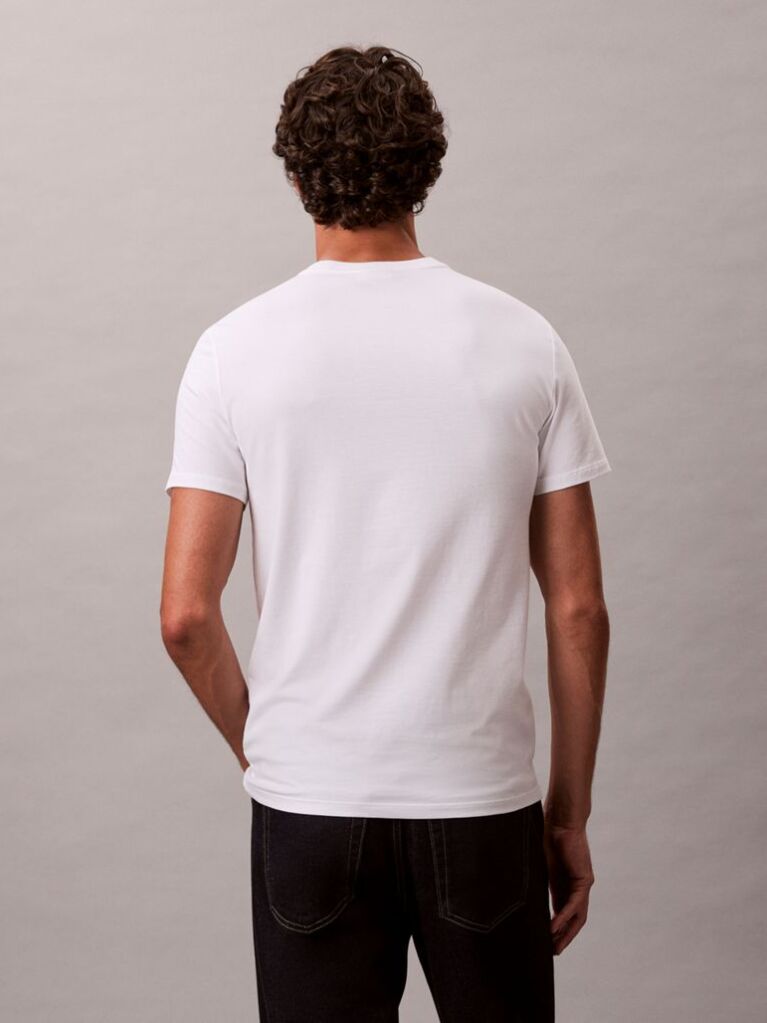 Alb Tricou Slim Din Bumbac Elastic Cu Maneca Scurta  Barbati