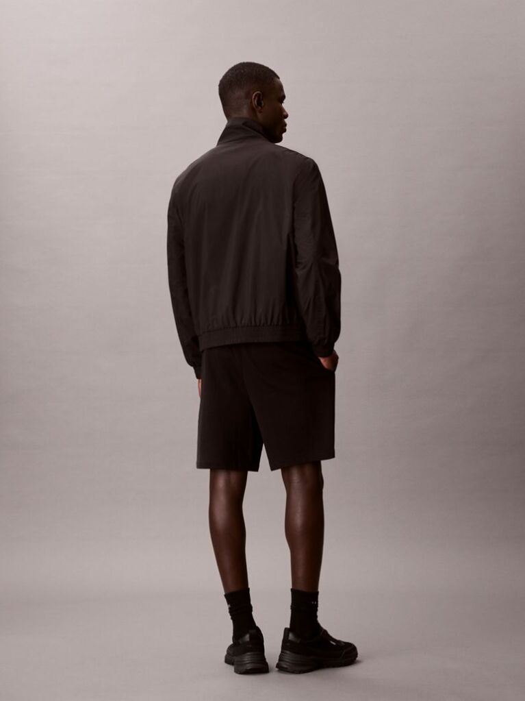 Black Graphic Logo Terry Shorts  Men