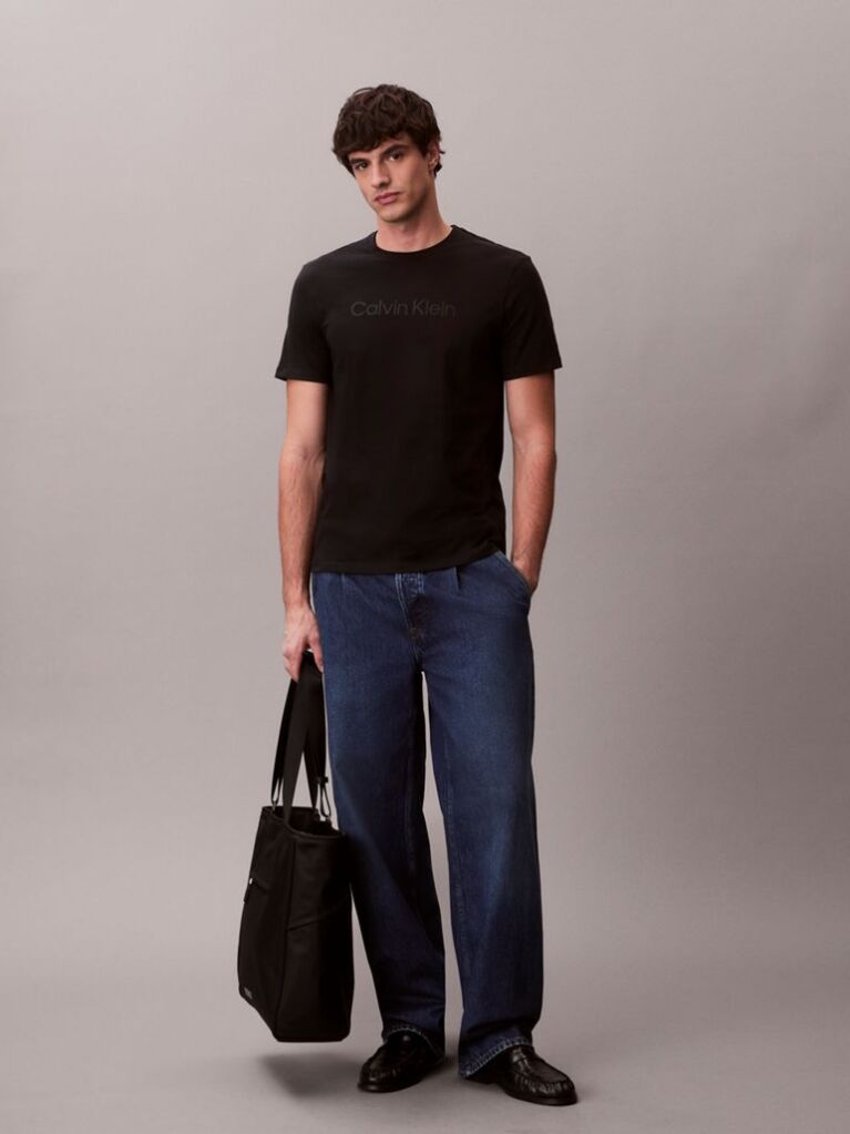 Negru Tricou Cu Logo Grafic  Barbati