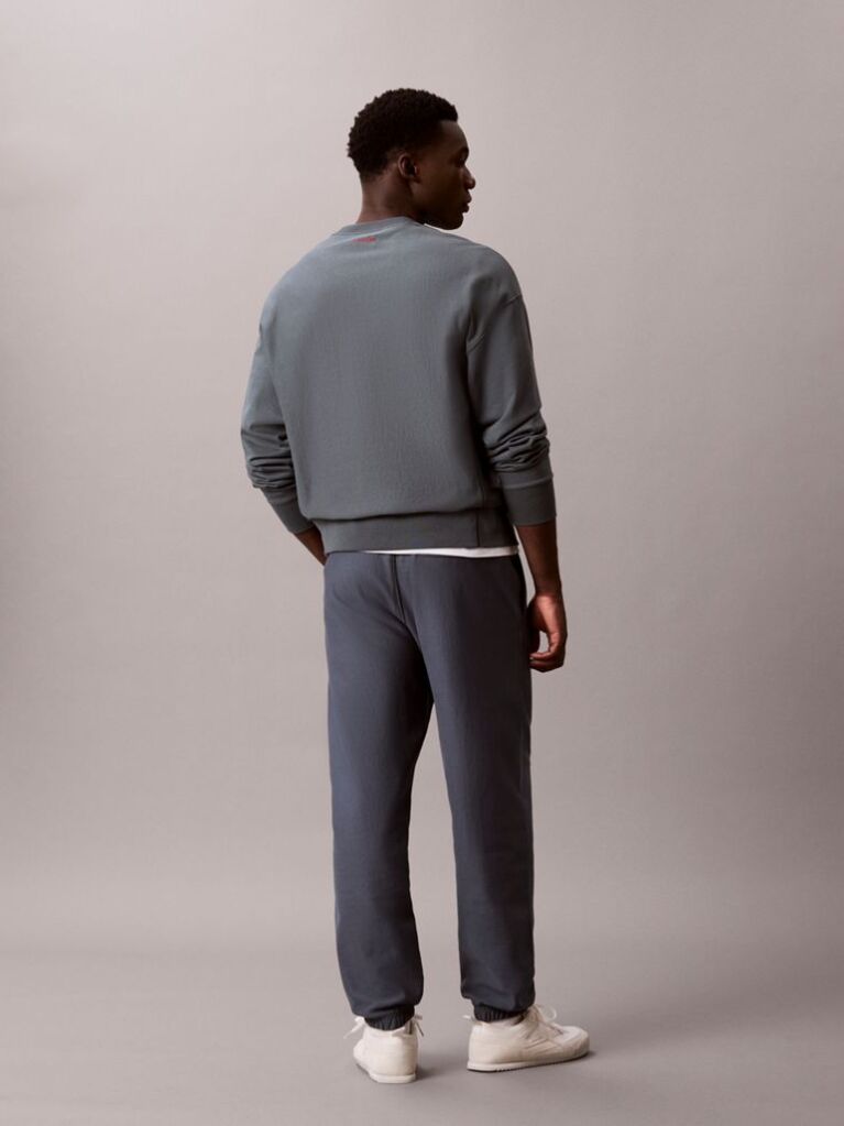 Albastru Pantaloni Jogger Lejeri Cu Logo Brodat  Barbati