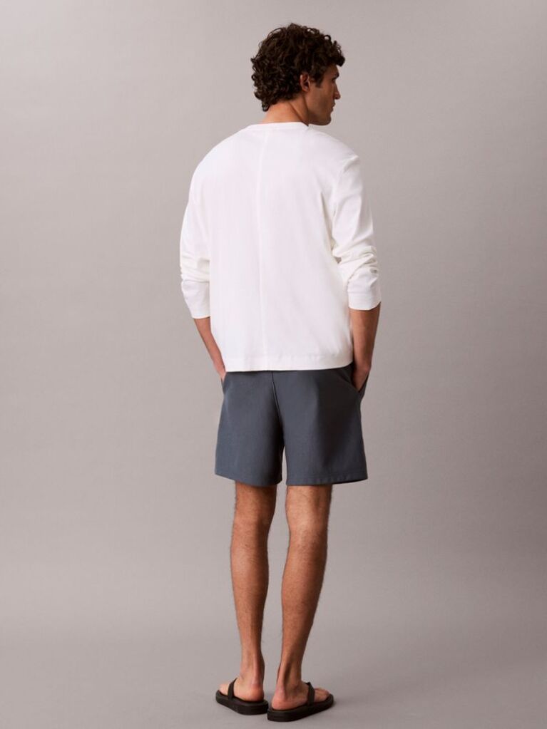Albastru Pantaloni Scurti Jogger Cu Logo Brodat  Barbati