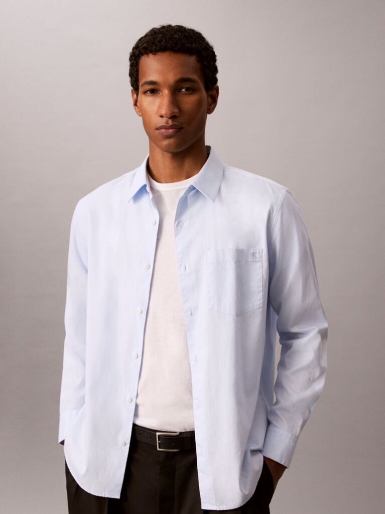 Albastru Camasa Oxford Cu Guler Button-Down  Barbati