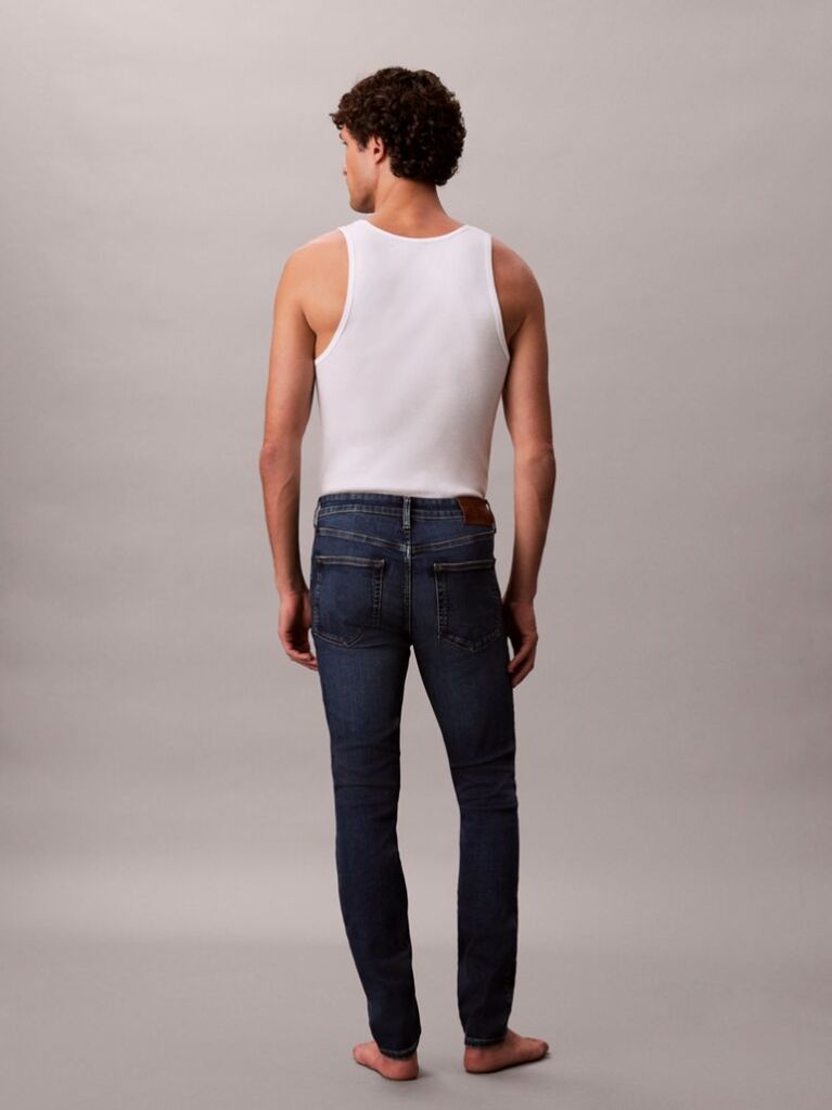 Denim Blugi Skinny Cu Efect Uzat  Barbati