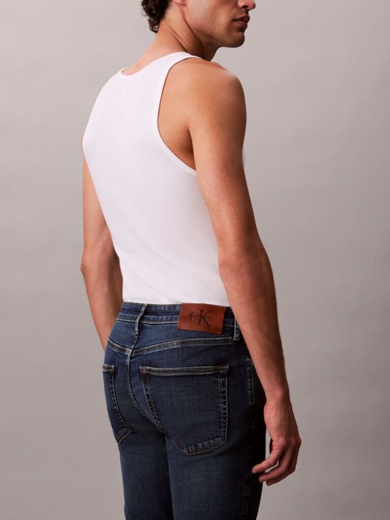 Denim Blugi Skinny Cu Efect Uzat  Barbati