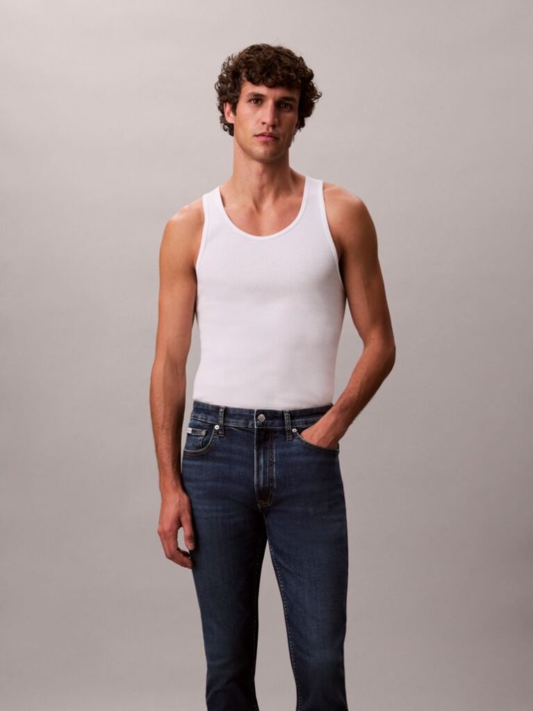 Denim Blugi Skinny Cu Efect Uzat  Barbati