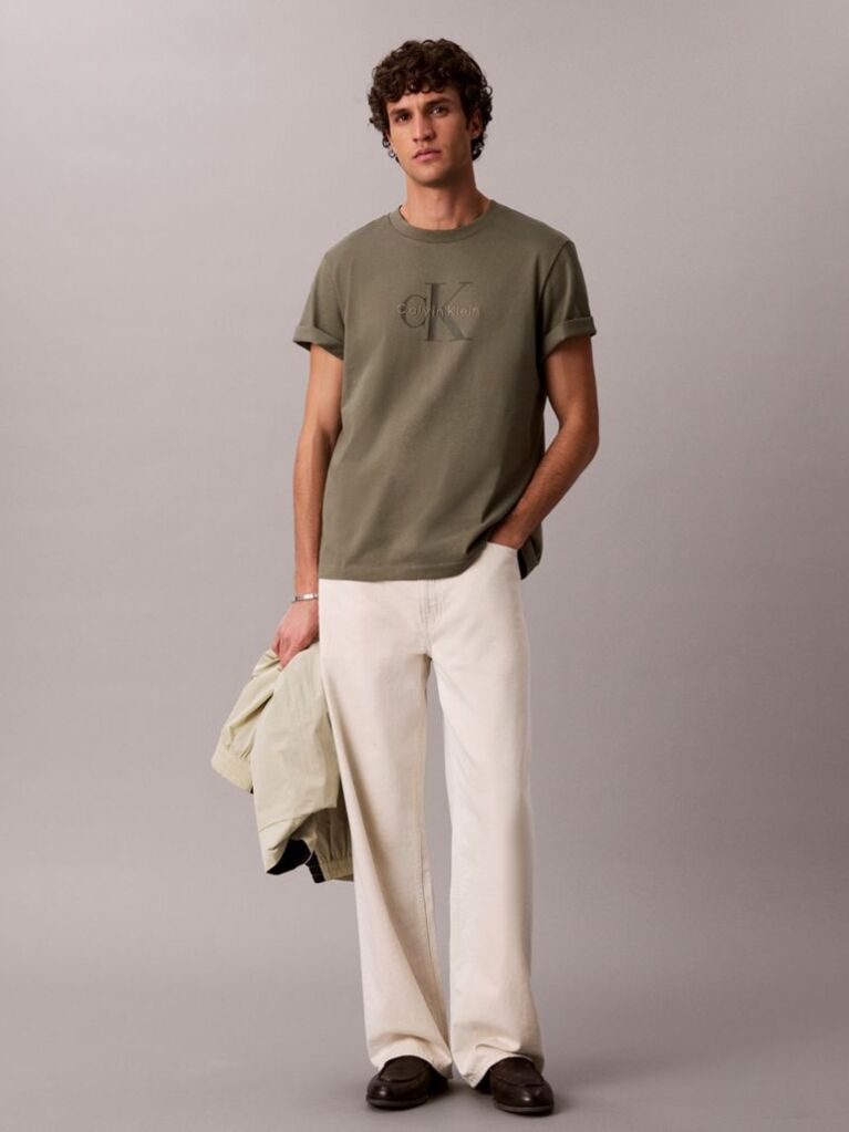 Green Monogram Logo T-Shirt  Men