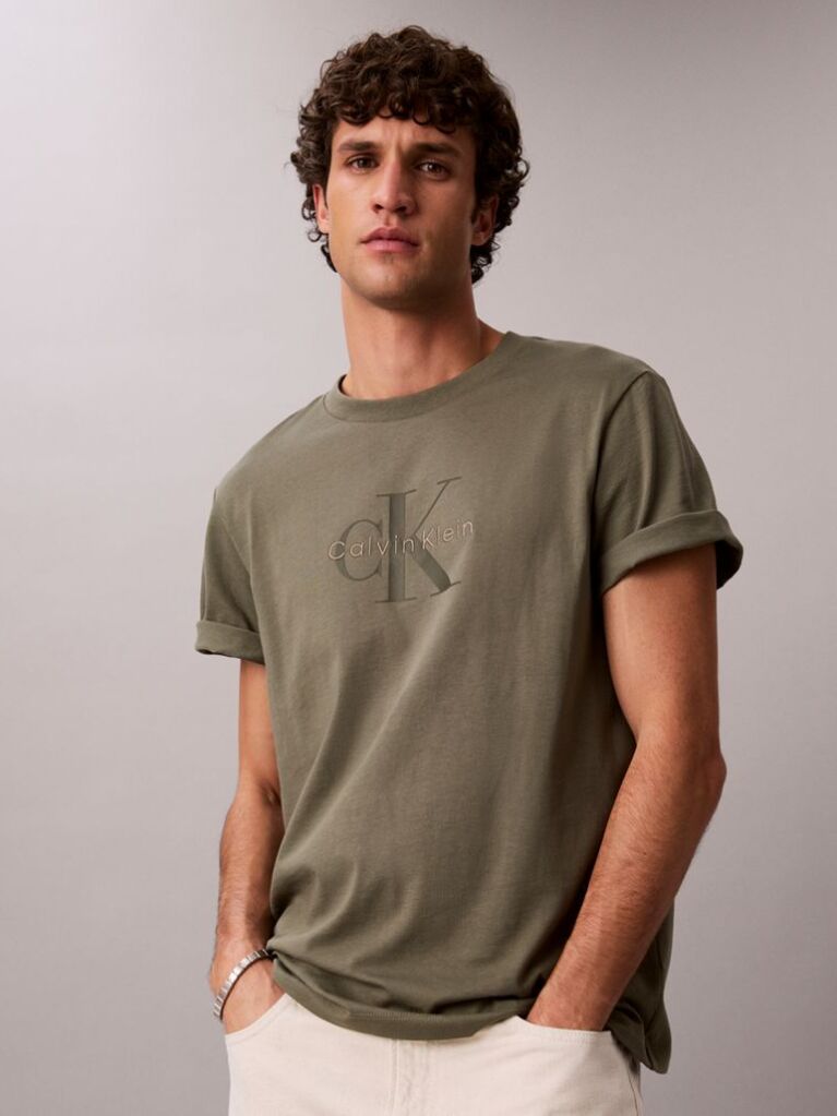 Green Monogram Logo T-Shirt  Men