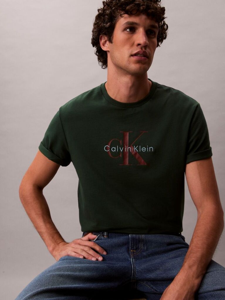 Verde Tricou Cu Logo Monograma  Barbati
