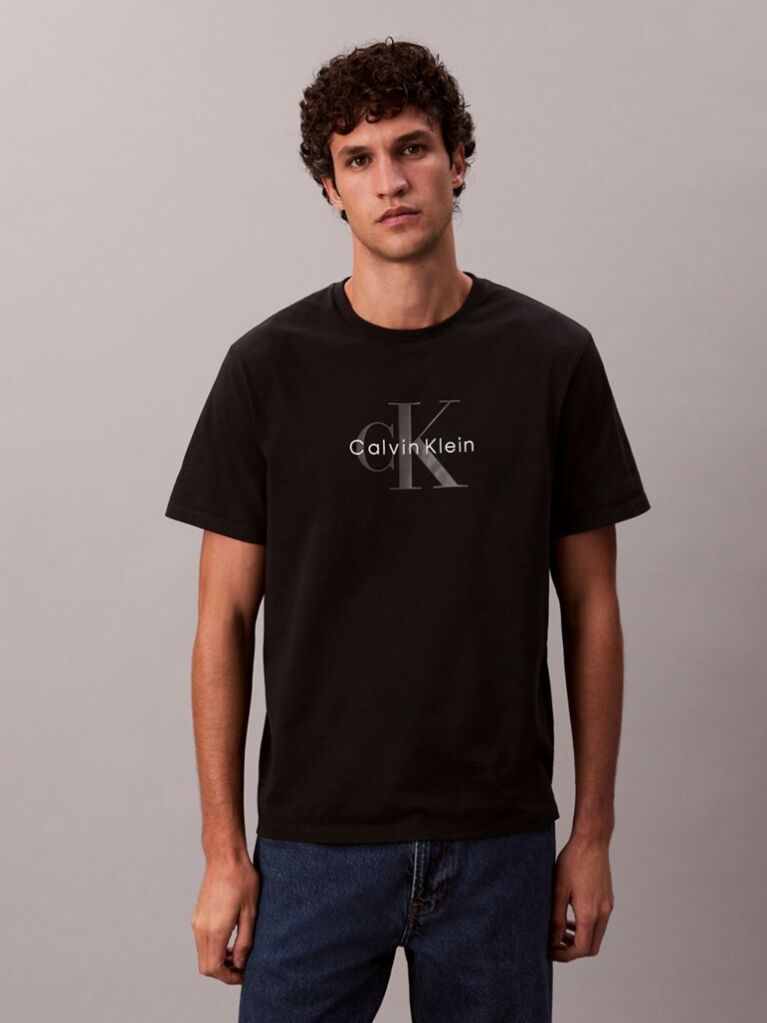 Negru Tricou Cu Logo Monograma  Barbati
