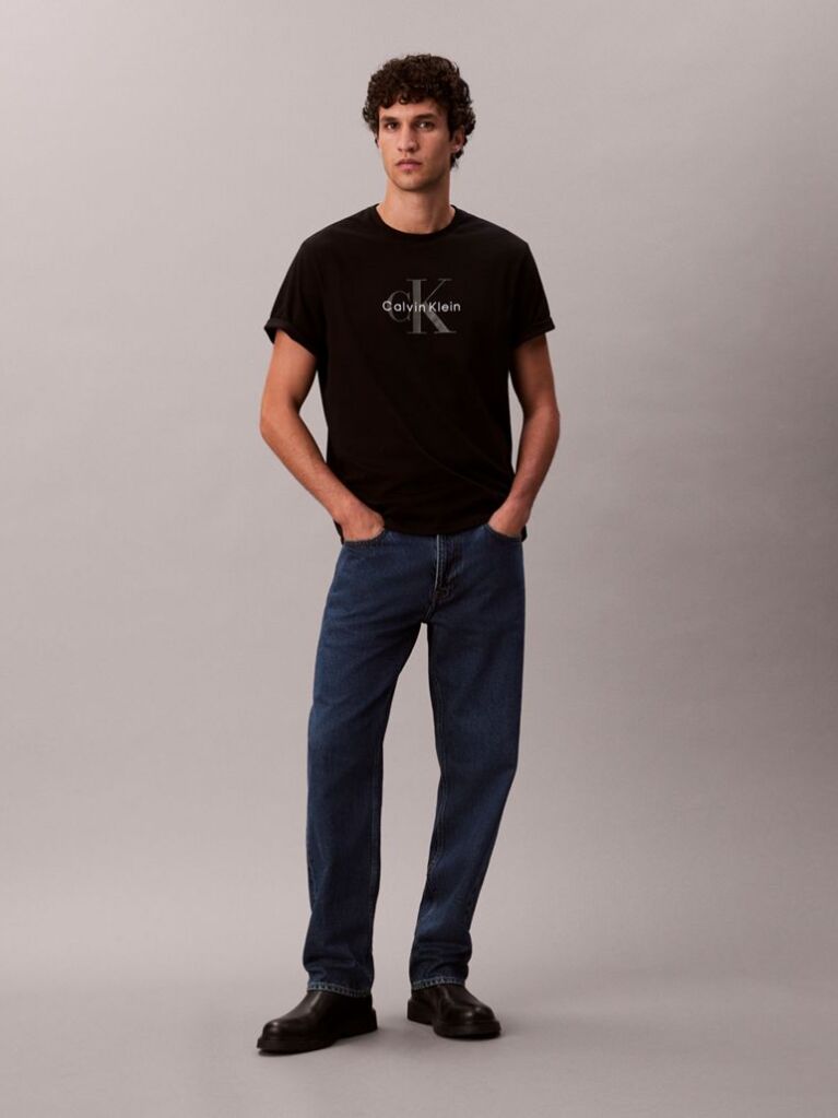 Negru Tricou Cu Logo Monograma  Barbati