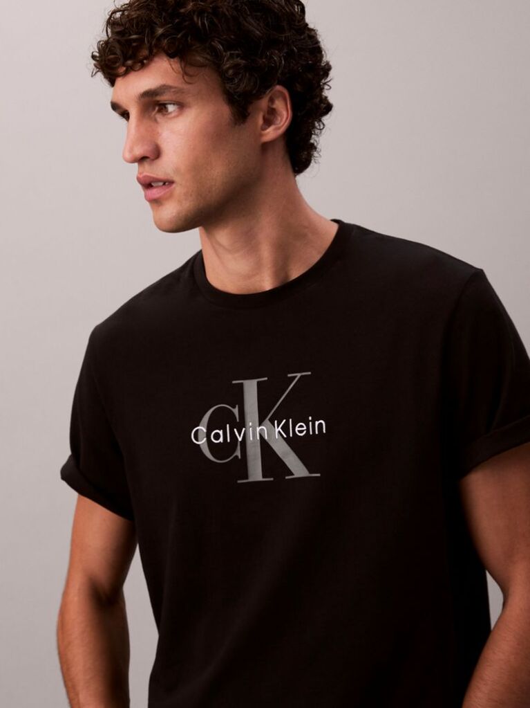 Negru Tricou Cu Logo Monograma  Barbati