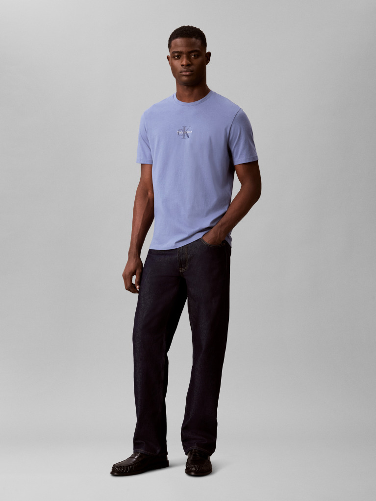 Blue Monogram Logo T-shirt  Men