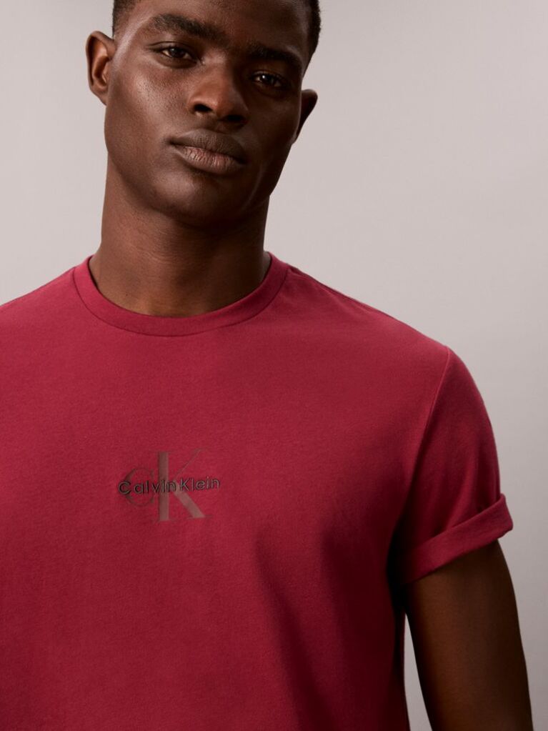 Rosu Tricou Cu Logo Monograma  Barbati