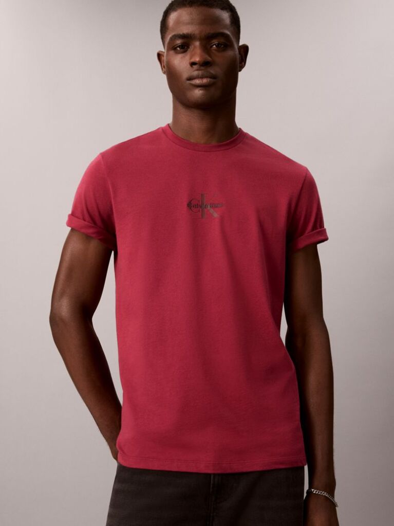 Rosu Tricou Cu Logo Monograma  Barbati