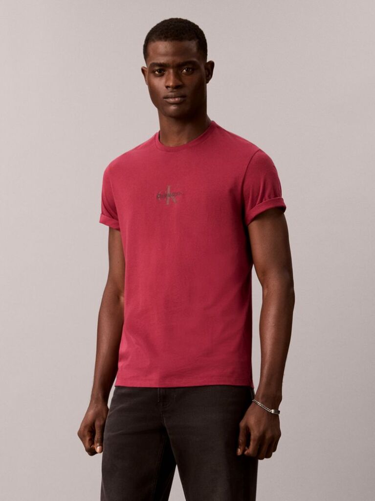 Rosu Tricou Cu Logo Monograma  Barbati
