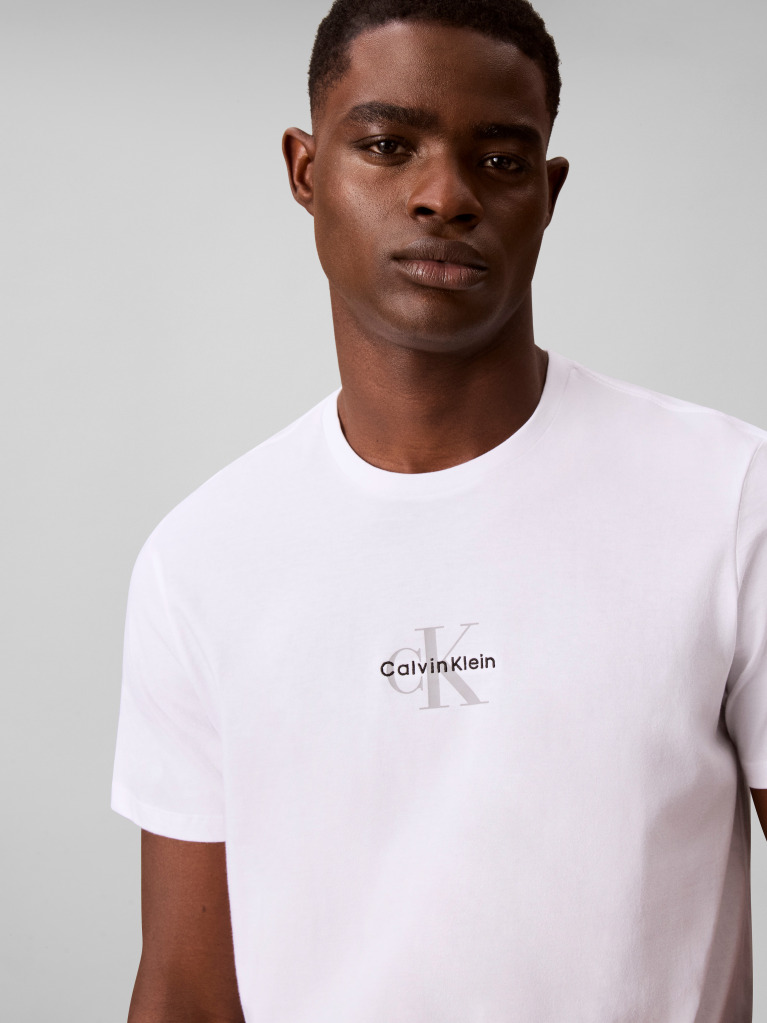 Alb Tricou Cu Logo Monograma  Barbati