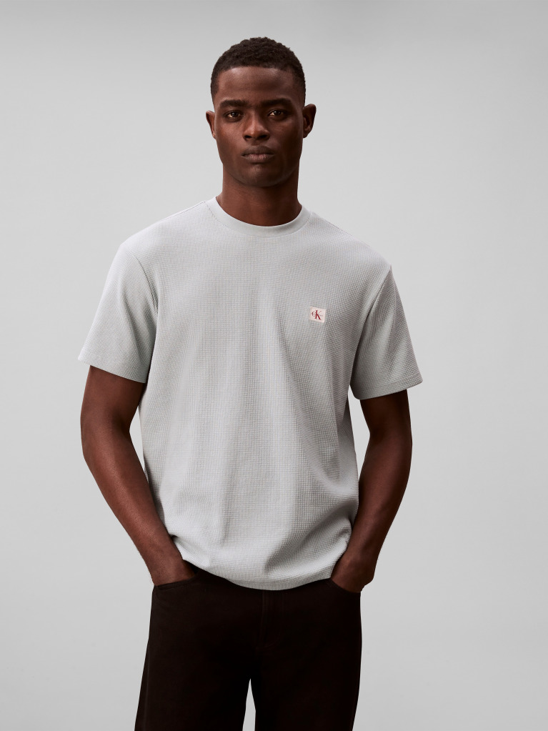 Grey Classic Waffle T-shirt  Men