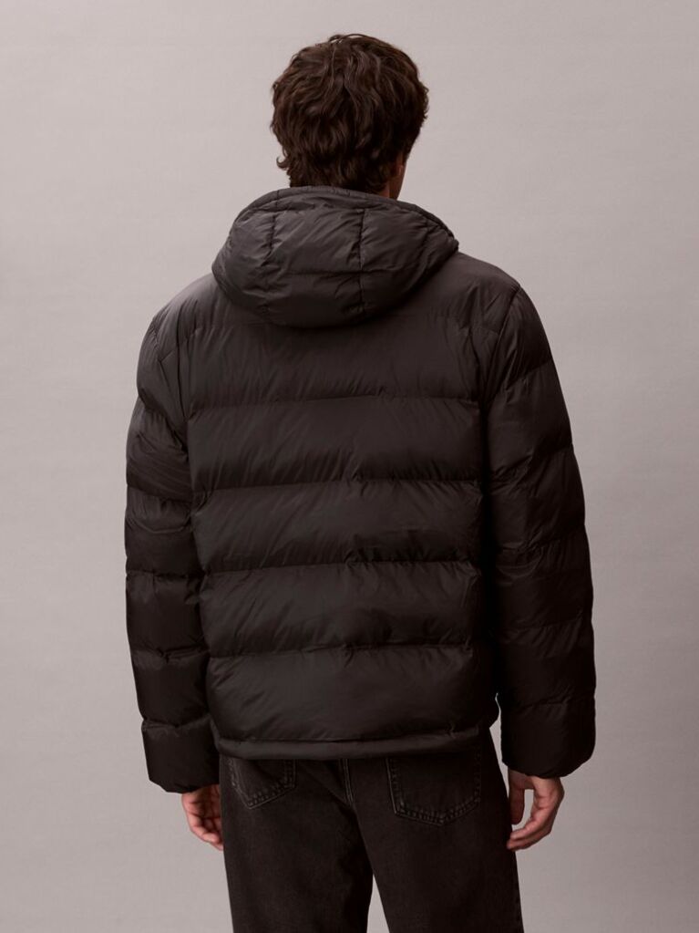 Negru Geaca Pufoasa Cu Logo Monogram  Barbati