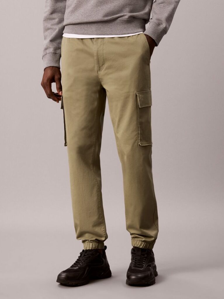 Verde Pantaloni Cargo Skinny Din Twill  Barbati