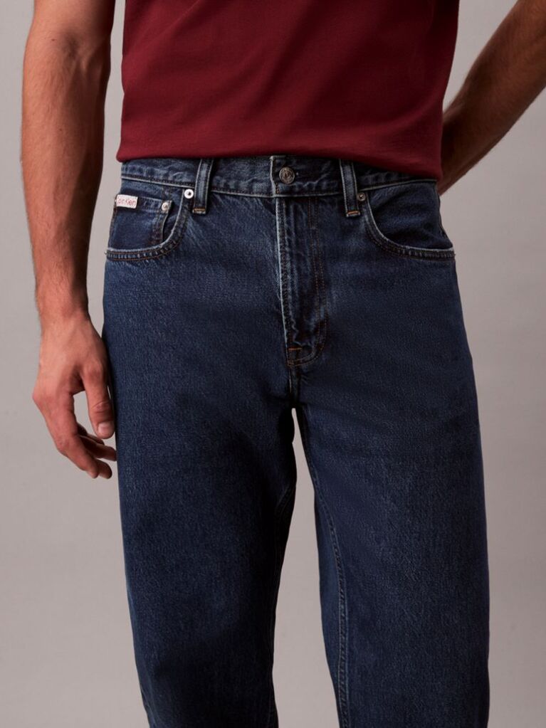 Albastru Blugi Tapered Stil Anii '90  Barbati