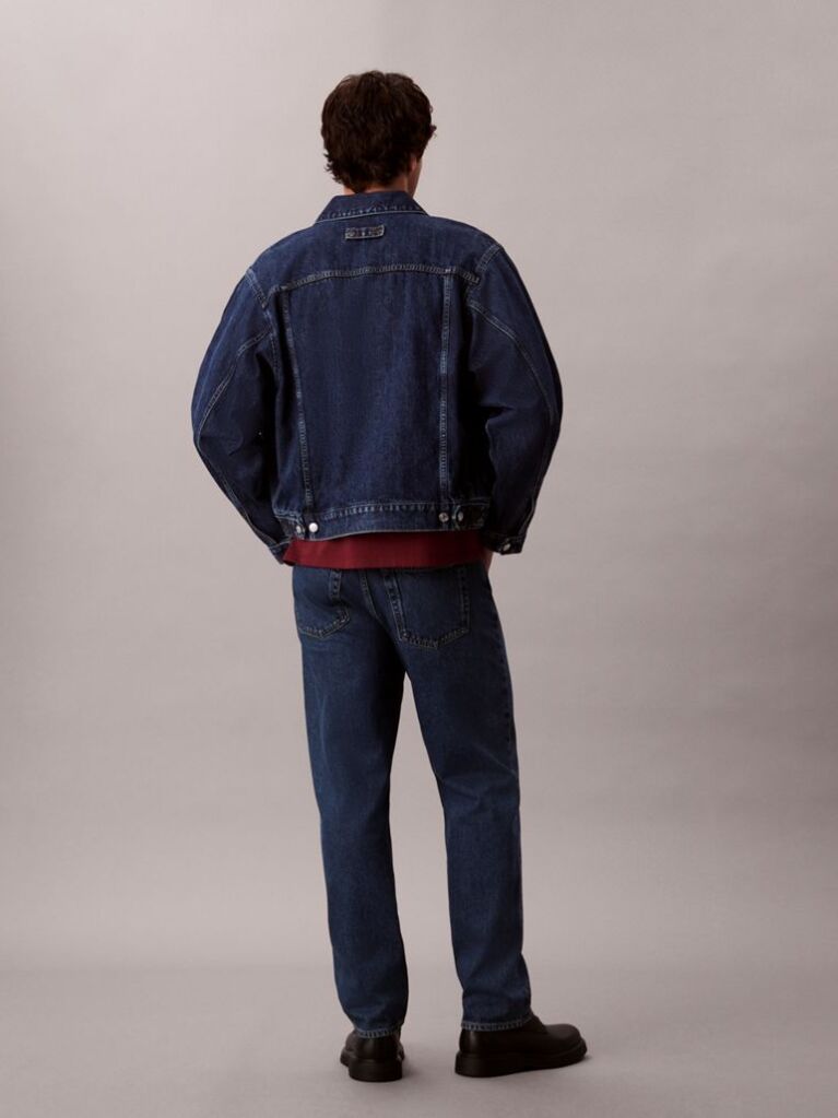 Albastru Blugi Tapered Stil Anii '90  Barbati
