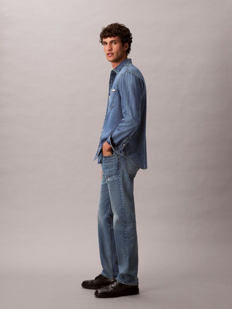 Denim Blugi Standard Cu Croiala Drepta  Barbati