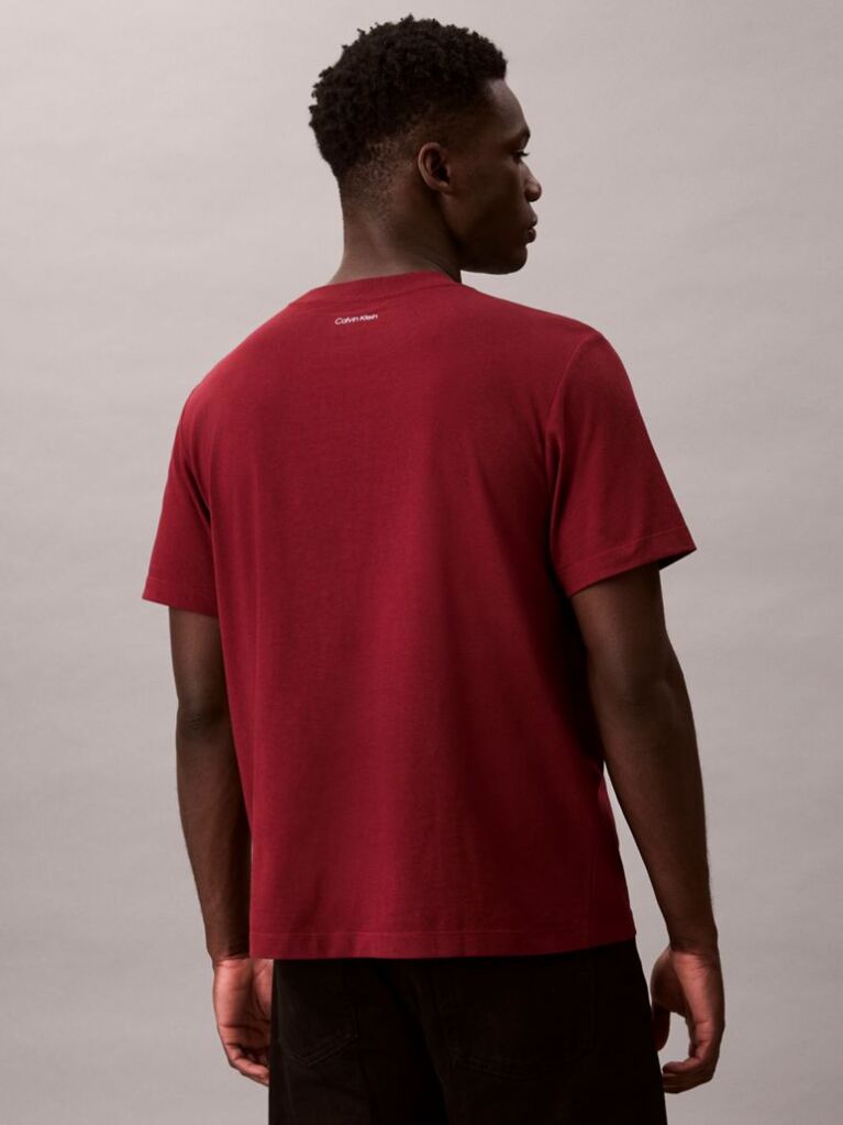 Rosu Tricou Lejer Cu Grafica  Barbati