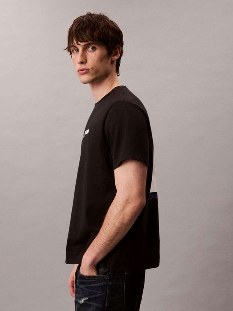 Negru Tricou Lejer Cu Grafica Logo Bold  Barbati