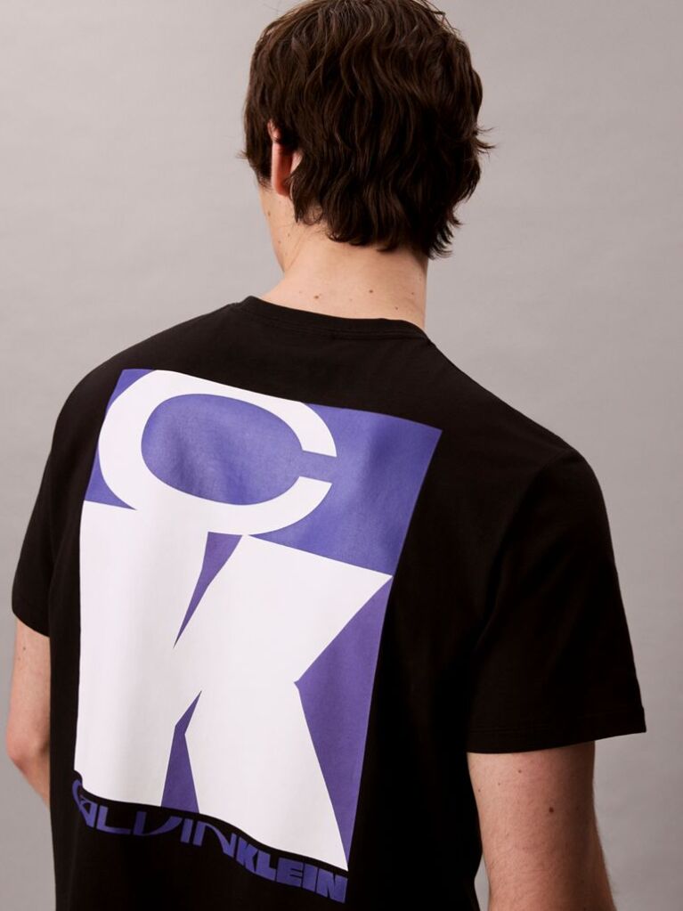Negru Tricou Lejer Cu Grafica Logo Bold  Barbati