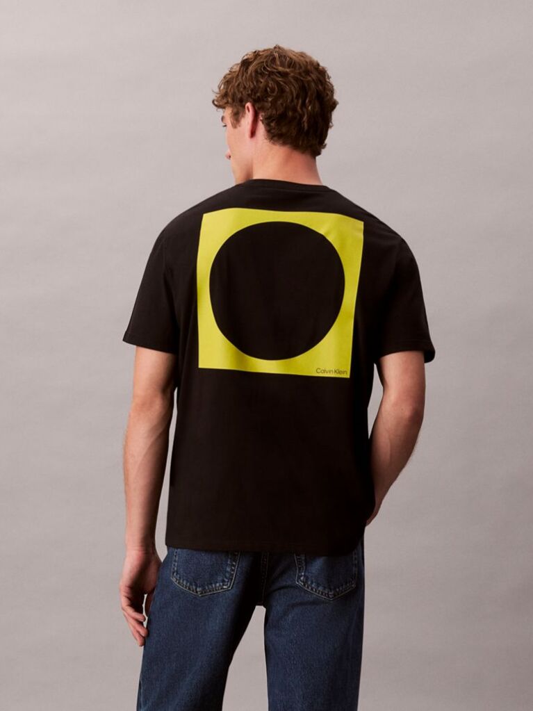 Negru Tricou Lejer Cu Grafica Circle  Barbati
