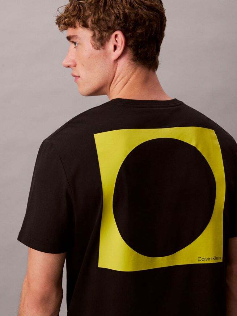Negru Tricou Lejer Cu Grafica Circle  Barbati