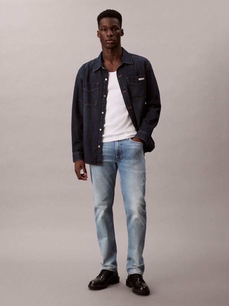 Denim Blugi Slim Cu Croiala Dreapta  Barbati